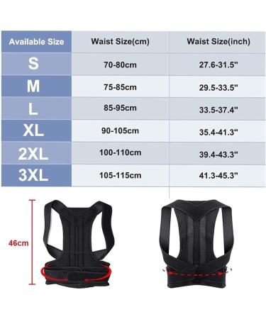 Full Back Posture Correction Support Brace Upper and Lower Back Pain Relief Thoracic Kyphosis Rounded Shoulders Straightener Shoulder Waist Strap (Size : 2XL) (X) (Small) - Buy Online on GoSupps.com
