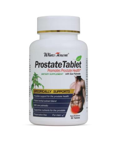 Wins Town Prostate Pills Saw Palmetto Prostate Health Supplements for Men Support Hair Health Urinary Tract & Bladder Control 60 Tablets