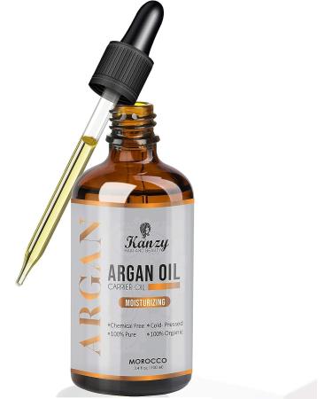100% Pure Kanzy Argan Oil - Cold Pressed Vegan Anti-Aging Oil for Face Skin & Body | Moroccan Argan Oil in Recyclable Glass Bottle (100ml) - Buy Online on GoSupps.com
