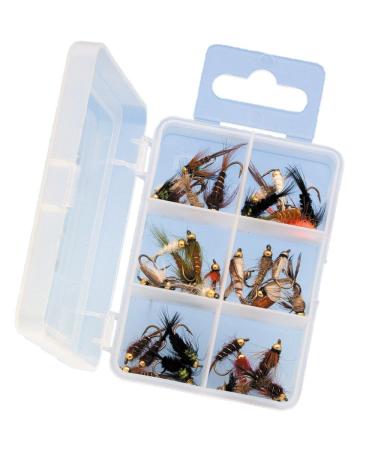 Goldhead Nymphs Assortment 30 Pieces Goldhead Nymphs tied Trout Bait Fishing Flies Larvae Imitation Artificial Bait Trout Char