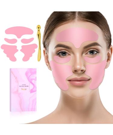 Reusable Silicone Wrinkle Patches Kit Face & Forehead Wrinkle Patches with Massage Stick Tape for Wrinkles Under Eyes Face Forehead Facial Patches for Overnight