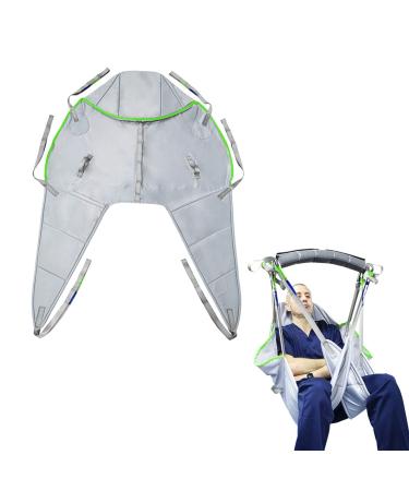 Divided Leg Sling for Elderly Disabled Patient Lift Slings Full Body Patient Lift Sling with Head Support Shower Sling Transfer Lift Sling for Bariatric and Disabled 507lb Weight Capacity Green L Green Large