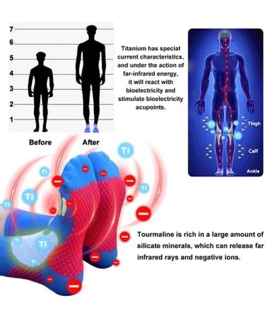 Titanium Ion Heightening Booster Socks - Far Infrared Technology - 1 Pair - Tourmaline Slimming Health Sock - Cushioned Soles - 3 Pairs - Buy Online on GoSupps.com