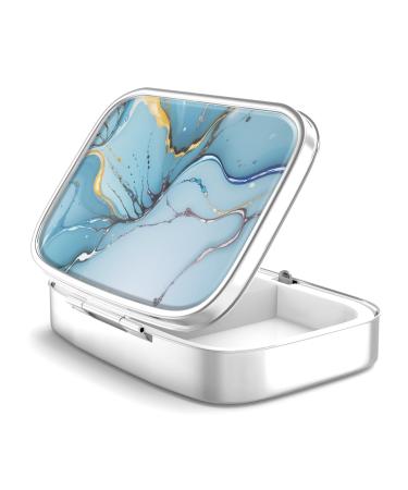 Pill dose 2 subject medicine pill portable pill box for bag or wallet Pillendose decorative metal medicine-vitamin organizer Unique gift (37-bule Marble 1 piece) 1 piece 37-bule Marble - Buy Online on GoSupps.com