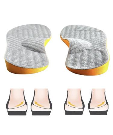 Goofort Women Men Posture Correcting Orthotic Insoles 4 in 1 Gel Insoles Flat feet High Arch Support Orthopedic overpronation Supination Plantar Fasciitis Metatarsalgia X/O Valgus Varus Shoe Inserts Gray Outside High 3-4