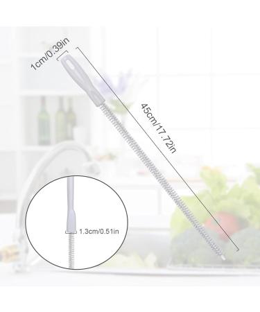 Long-handled Cleaning Brush - 4 Sink Hair Cleaning Brush Extra-long Drain Brush | Hangable Bendable 17.7 Inches Pipe Cleaner Brush For Toilet Clogged Drains (White) - Buy Online on GoSupps.com