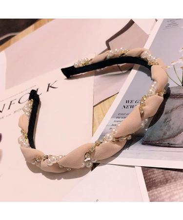 1 Piece Headband with Pearl Rhinestones Fashionable Headband Women's Retro Style Headband Hair Bands Accessories Pearl Hair Band Hair Accessories for Girls Christmas Party Decoration Black black 1 - Buy Online on GoSupps.com