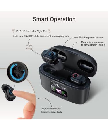 Rechargeable Hearing Aids for Seniors Adults with Noise Cancelling Digital Hearing Amplifiers LED Remaining Power Display 150hrs Backup Power Pair (Black) - Buy Online on GoSupps.com