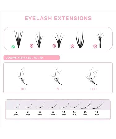LAVISLASH 1000 5D/7D/9D/11D Promade Fan Eyelash Extensions | Fluffy Mixed Wispy Loose Faux Mink Lashes | C CC D Curl | 0.05/0.07mm Thickness | 9-16mm Length | Long Lasting & Easy to Apply - Buy Online on GoSupps.com