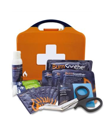 Reliance Medical First Aid Kit Standard Burn Aid Kit in Aura Box - Includes Gel Soaked Dressings Ideal for Treating Burns Scalds Sunburn Complete Dressing Kit for Emergency Care Burn First Aid kit in Orange Integral Aura Orange