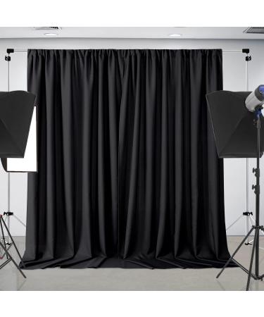 Joydeco Wrinkle Free Black Backdrop Curtain Set for Parties and Events - 10x10ft - 2 Panels with Rod Pockets - Perfect for Weddings, Birthdays, and Home Parties - Buy Online on GoSupps.com