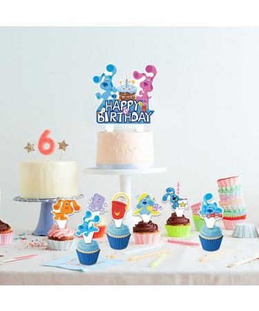 Shijie Blues Dog Cake Topper - 25PCS Cartoon Dog Birthday Decorations - Buy Online on GoSupps.com