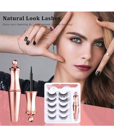 DREWALA Magnetic Eyelashes with Eyeliner Kit - 5 Pairs, 3D Natural Look, Waterproof, Easy to Apply, Reusable, Long Lasting - No Glue Needed False Eyelashes Pack - Buy Online on GoSupps.com