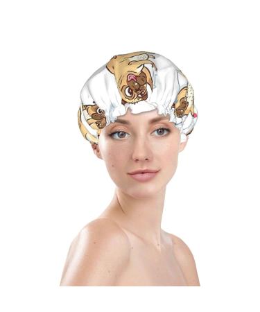 Comical Dog Printed Shower Cap for Women - Waterproof, Fits All Head Sizes and Hair Textures - Buy Online on GoSupps.com