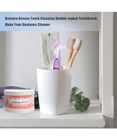 Press Toothbrush Set - 2 Denture Brushes for Effective Prosthesis Cleaning | Orange & Purple - Buy Online on GoSupps.com