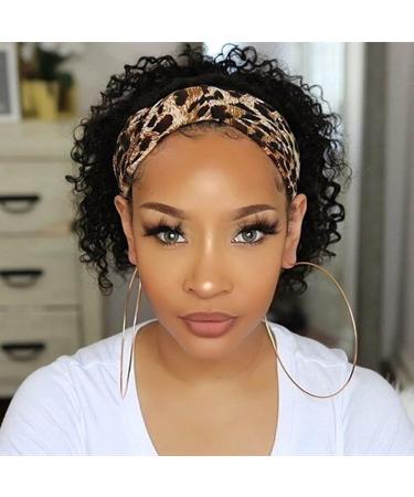 Curly Human Hair Headband Wig | None Lace Front | Deep Wave Machine Made | Natural Color 14 150% Density | for Black Women - Buy Online on GoSupps.com