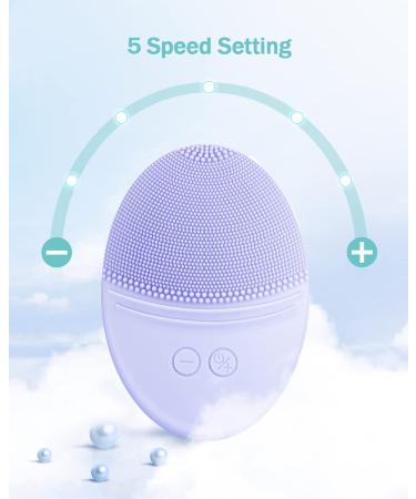 EZBASICS Silicone Facial Cleansing Brush - Waterproof Sonic Vibrating Face Brush for Deep Cleansing and Exfoliating - Violet - Buy Online on GoSupps.com