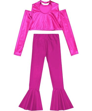 Loloda Kids Metallic Flare Pants Set - Pink Athletic Leggings for Girls, 14 Years - Buy Online on GoSupps.com