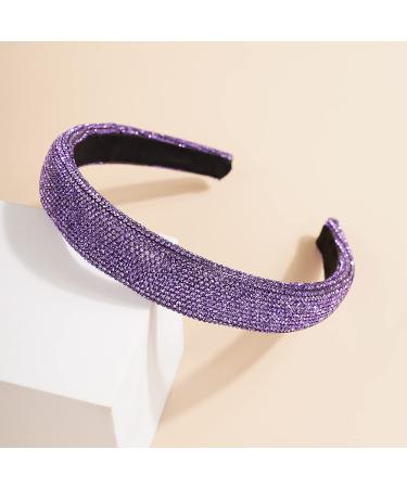 Jumwrit Rhinestone Purple Glitter Wide Headband - Non-Slip Wave Shape Hair Hoop for Women & Girls - Buy Online on GoSupps.com
