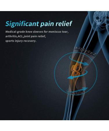 NEENCA Copper Knee Sleeve with Patella Gel Pads & Side Stabilizers - Premium Compression for Knee Pain Relief | Sports, Workout, Arthritis Support | ACL, Joint Pain Relief | Single - Buy Online on GoSupps.com