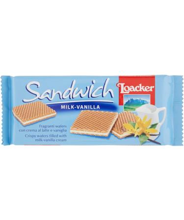 Loacker Pack of 12 vanilla milk flavored waffles with milk and vanilla cream - 75 g