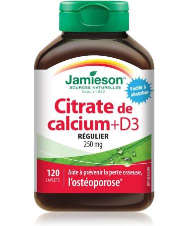 Jamieson Calcium Citrate + Vitamin D3 120 Caplets - Essential Bone Support - Buy Online on GoSupps.com