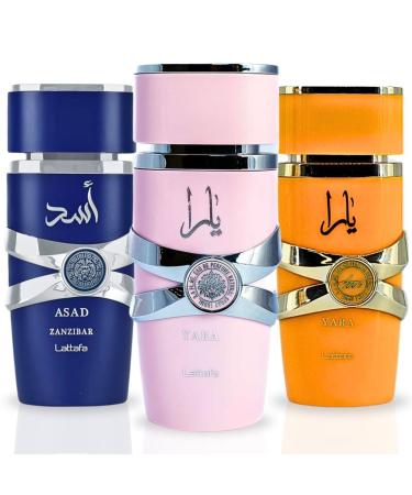 LATTAFA Yara Yara Tous & Asad Zanzibar EDP Sprays 100ML (3.4 OZ) Immerse Yourself In Scents That Redefine Elegance. (PREMIUM BUNDLE)