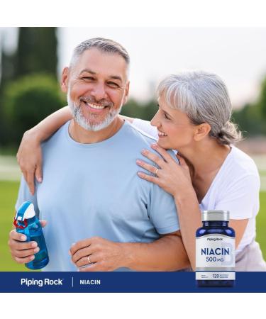 Piping Rock Niacin 500mg Flush | 120 Capsules | Non-GMO and Gluten Free Supplement - Buy Online on GoSupps.com