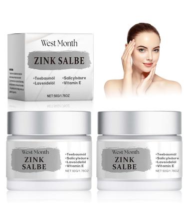 Luyuttn 2 Pieces Zinc Ointment Against Pimples with Tea Tree Oil Body Acne Cream Cream Against Pimples AntiBlackhead for Face and Buttocks Back and Thighs