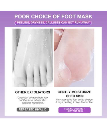 Joyeee Foot Mask Set - 5 Pairs of Moisturizing Corneal Remover Socks | Effective Peeling Foot Care (Lavender) - Buy Online on GoSupps.com