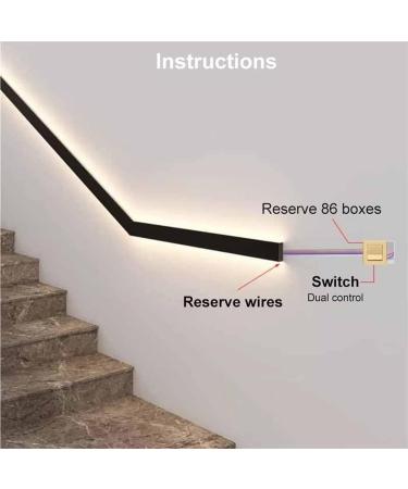 Motion Sensor LED Lighted Staircase Handrail Wall-Mounted Indoor Stair Handrails Handrail Railings with LED Light for Outdoor Stairs Porch Entrance (Color : Cold Light Size : 100cm/39.4in) Cold Light 100cm/39.4in - Buy Online on GoSupps.com