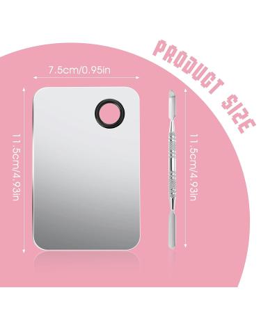 Stainless Steel Makeup Palette with Spatula - Professional Cosmetic Tool for Mixing Foundation and Nail Art - Buy Online on GoSupps.com