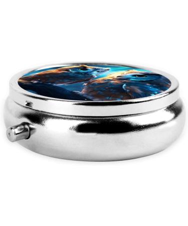 Shop Colorful Owls Portable Metal Pill Box | Round Mini 3-Compartment Design | Ideal for Travel & Small Pills - Buy Online on GoSupps.com