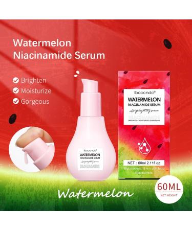 Watermelon Niacinamide Serum Hydrating Face Serum for Skin Care Facial Serum with Hyaluronic Acid & Watermelon Extract Brighten and Moisturizing Natural Glow Skin Serum Priming Liquid Highlighter - Buy Online on GoSupps.com