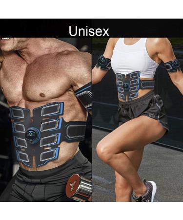 EMS Training Device - Electro Muscle Stimulator for Abdominal & Leg Muscle Building | 6 Modes 15 Intensities - Blue - Buy Online on GoSupps.com