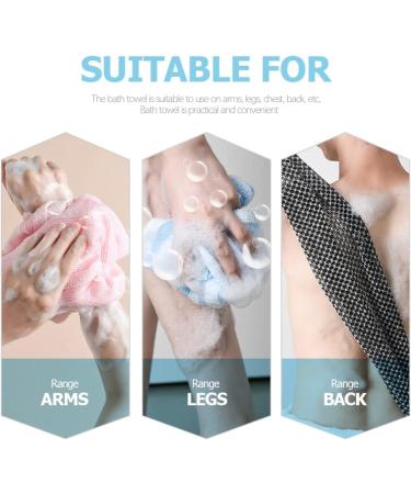 FRCOLOR 4pcs Long Bath Towels - Exfoliating Back Scrubber & Loofah Strap for Body Cleaning | Ideal for Daily Use & Fitness - Buy Online on GoSupps.com