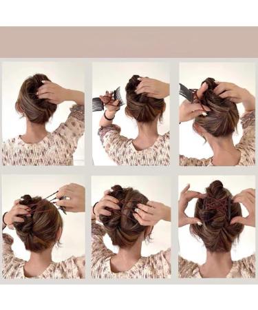 2 Pcs Plastic Double Hair Combs Adjustable Elastic Hair Comb Easy Hair Bun Comb Stretchy Double Comb Hair Clip for Curly Thick Wavy Hair - Buy Online on GoSupps.com