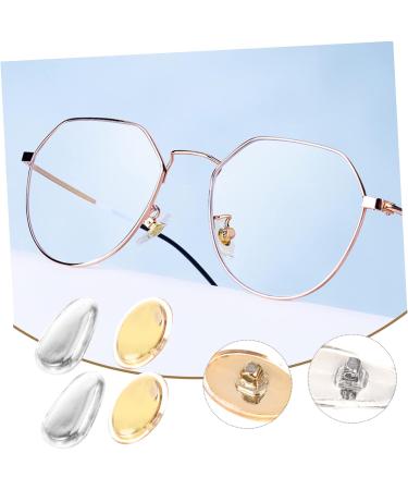 2 Pairs Glasses Nose Pads - Comfortable Nose Saddle Bridge Cushions for Eyewear | Transparent Zinc Alloy Sunglasses Frame Pads - Portable & Durable - Buy Online on GoSupps.com