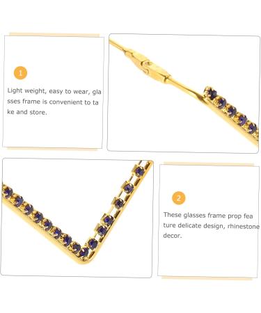 Hakidzel Strass Glasses Frame - Rhinestone Decorative Eyewear European & American Style 14.8x14.2cm - Buy Online on GoSupps.com