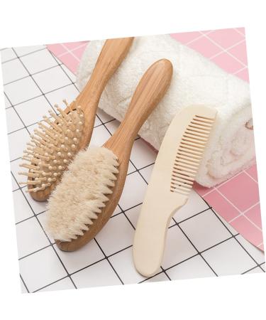 Healeved 3pcs Wooden Kids Hair Brush Set | Baby Bath Time & Shower Tool Kit - Buy Online on GoSupps.com