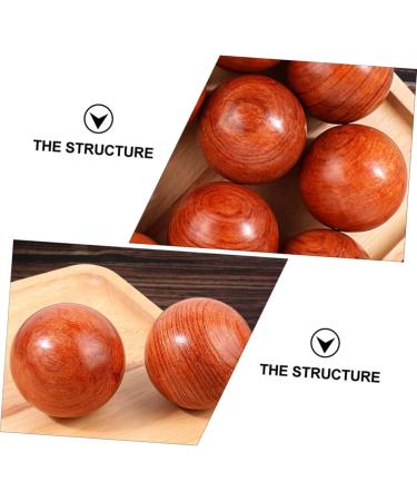 TOVINANNA 6 STK Solid Wood Massage Balls - Fitness & Stress Relief for Hands Feet & Muscles | Roller Ball Therapy - Buy Online on GoSupps.com