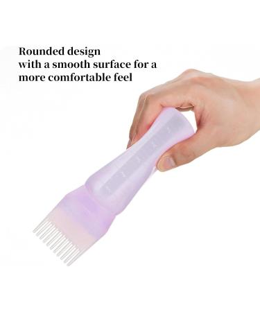 FINEASY 2 Pcs Hair Dye Brush Bottle Root Comb Applicator for Salon & Home Hair Coloring - White Purple - Buy Online on GoSupps.com