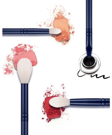 11-Piece Essential Eyeshadow Brush Set - Blue Eye Makeup Brushes for Blending Eyebrow & Eyeliner - Perfect for International Shipping - Buy Online on GoSupps.com