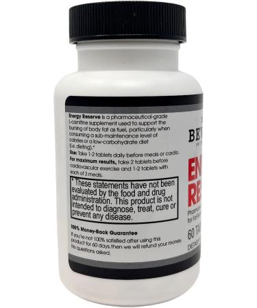 Beverly International Energy Reserve 60 Tabs - 1200mg L-Carnitine Supplement for Energy & Mitochondrial Function - Buy Online on GoSupps.com