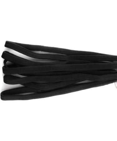 Mytoptrendz Set of 6 Unisex Plain Long Thin Elastic Headband Hairband 10mm wide (Black) - Buy Online on GoSupps.com
