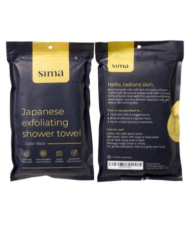 Sima Japanese Exfoliating Washcloth Towel - Dual-Sided Body Scrubber for Gentle Exfoliation - Hexagon Fibers for Smooth Skin - Extra Long Towel for Face & Body - 1 Pack - Buy Online on GoSupps.com