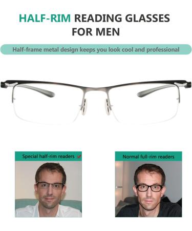 Eyekepper 3 Pack Lightweight Half Frame Stylish Reading Glasses for Men & Women - Silver +0.75 | International Shipping Available - Buy Online on GoSupps.com