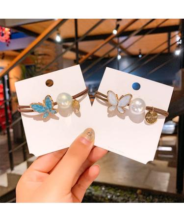 Whitebridge 5PCS Pearl Butterfly Hair Ties - Stylish Hair Accessories for Women and Girls - Buy Online on GoSupps.com