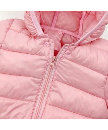 Pink Kids Puffer Jacket - Winter Hooded Coat for Boys and Girls (3-4 Years) - Buy Online on GoSupps.com
