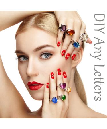 57pcs Gold Letters Nail Stud Alloy Rhinestone + Dollar Sign Money Nail Art Charms for Acrylic Nails - B-Golden - Buy Online on GoSupps.com